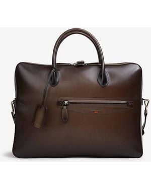 Santoni Leather Briefcase - Brown