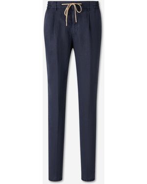Santa Eulalia Straight Leg Pants With Pleats - Blue