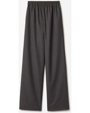 Miu Miu Wide Leg Pants Elastic Wool - Gray