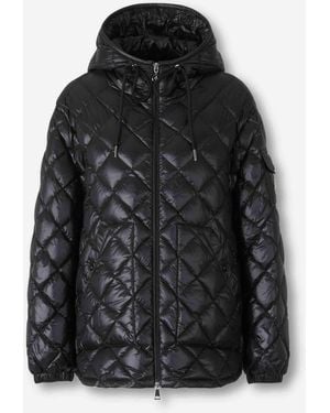 Moncler Veste Matelassée À Losanges - Noir