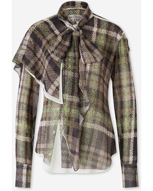 Acne Studios Blusa Seda Estampada - Verde