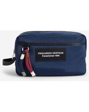 DSquared² Heritage Polyester Toiletry Bag - Blue