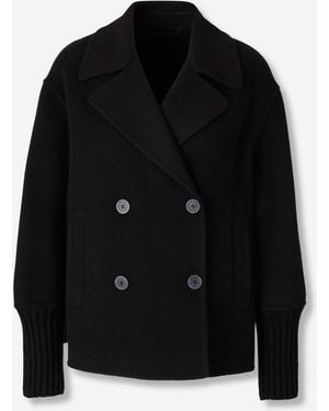 Peserico Short Wool Coat - Black