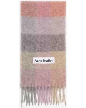 Acne Studios Bufanda Motivo Cuadros - Rosa