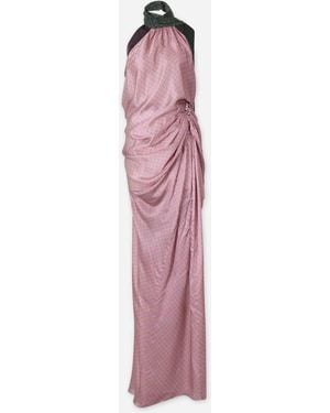 Dries Van Noten Abito Maxi Seta - Rosa