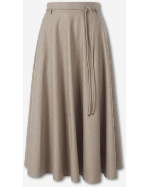 Max Mara Falda Midi Evasé - Neutro
