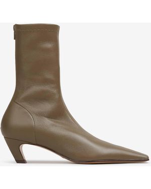 KHAITE Arizona Stretch Ankle Boots - White