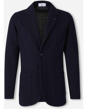 Lardini Cárdigan Estilo Americana - Azul