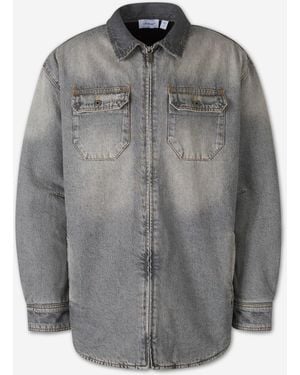 Off-White c/o Virgil Abloh Sobrecamisa Denim Acolchada - Gris