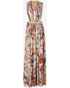 Costarellos Draped Maxi Dress - White