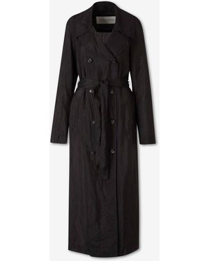 Dries Van Noten Cupro Fine Trench Coat - Black