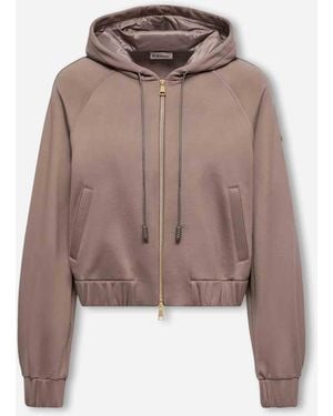 Moncler Sweat À Capuche Zippé - Marron