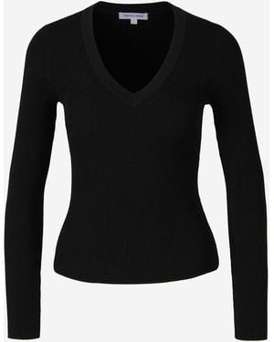 Veronica Beard Gerippter Strickpullover - Schwarz