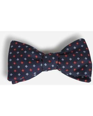 Petronius Floral Silk Bow Tie - Blue