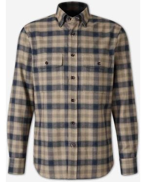 Brioni Flannel Check Shirt - Gray