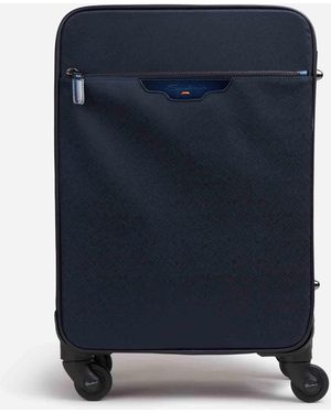 Santoni Leather Suitcase - Blue