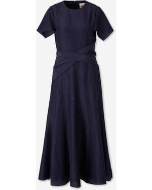 Roland Mouret Draped Midi Dress - Blue