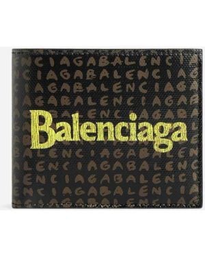 Balenciaga Logo Folding Wallet - White
