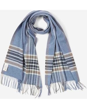 Santa Eulalia Cashmere Checked Scarf - Blue