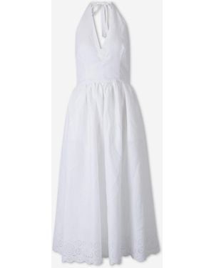 STAUD Grazia Linen Dress - White