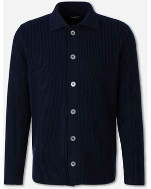 Gran Sasso Kaschmir-Rippstrickjacke - Blau