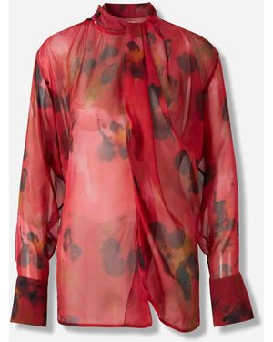 Victoria Beckham Blouse En Soie Imprimée - Rouge