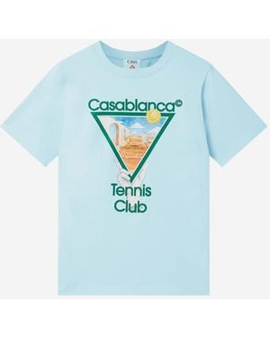 CASABLANCA Maglietta Con Icona Del Tennis Metafisico - Blu