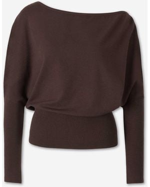 Jonathan Simkhai Maglia Fine Lavina - Marrone