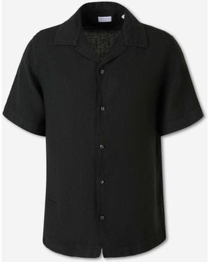 Santa Eulalia Short Sleeve Linen Shirt - Black