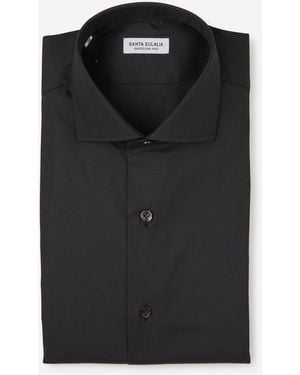 Santa Eulalia Plain Cotton Shirt - Black