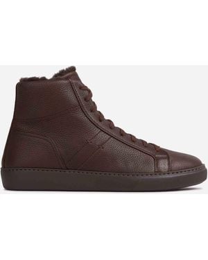Henderson High Leather Sneakers - Brown