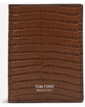 Tom Ford Tarjetero Plegable Efecto Cocodrilo - Blanco