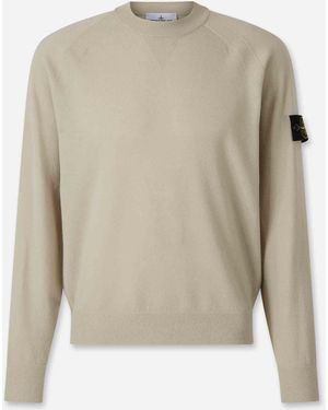 Stone Island Rundhalspullover - Natur