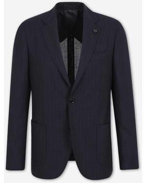 Lardini Straight Wool Suit - Blue