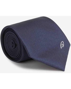 Brioni Plain Silk Tie - Blue