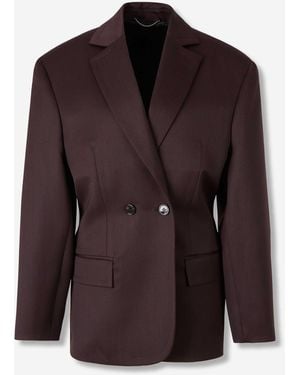 Magda Butrym Blazer Dritto Lana - Marrone