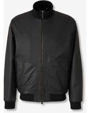 Canali Leder Bomberjacke - Schwarz