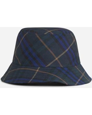 Burberry Check Fisherman Hat Midnight - Blue