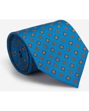 Marinella Floral Silk Tie - Blue