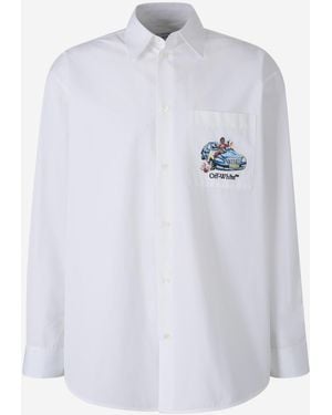 Off-White c/o Virgil Abloh Bowling-Shirt Mit Pfeilmotiv - Weiß