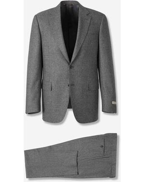 Canali Straight Wool Suit - Gray