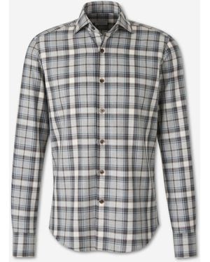 Santa Eulalia Cotton Plaid Shirt - Grey
