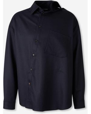 Jacquemus Camicia Quadra Asimmetrica - Blu