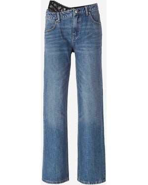 Alexander Wang Asymmetrical Lace Jeans - Blue