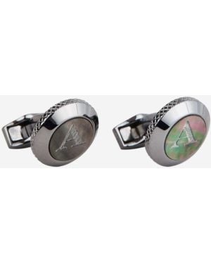 Tateossian Customizable Initial Cufflinks - White