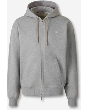 Burberry Sudadera Capucha Cremallera - Gris