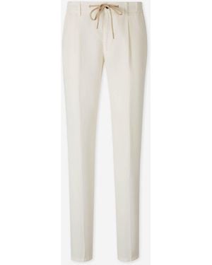 Santa Eulalia Straight Leg Trousers With Pleats - White