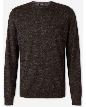 ZEGNA Classic Cut Merino Wool Knit Sweater - Black