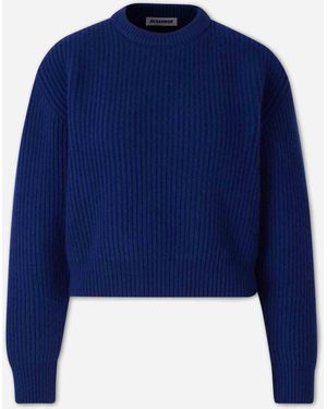 Jil Sander Cropped Wool Jersey - Blue