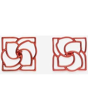 Magda Butrym Quadratische Logo-Ohrringe - Rot